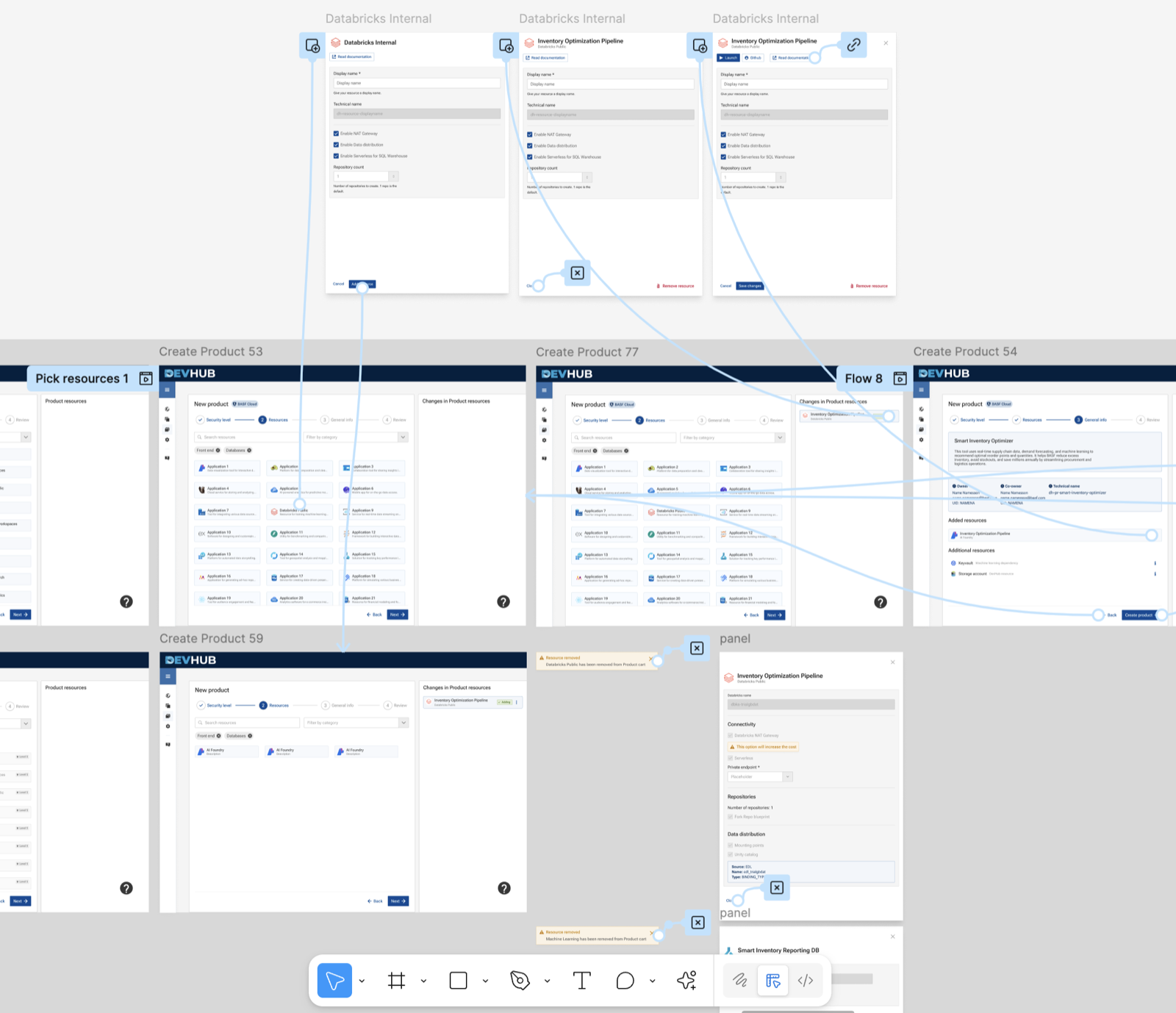 BASF DevHub — hi-fi prototype screens